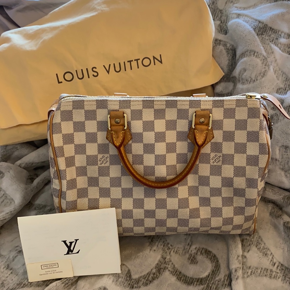 Authentic Louis Vuitton Speedy 30 in Azur